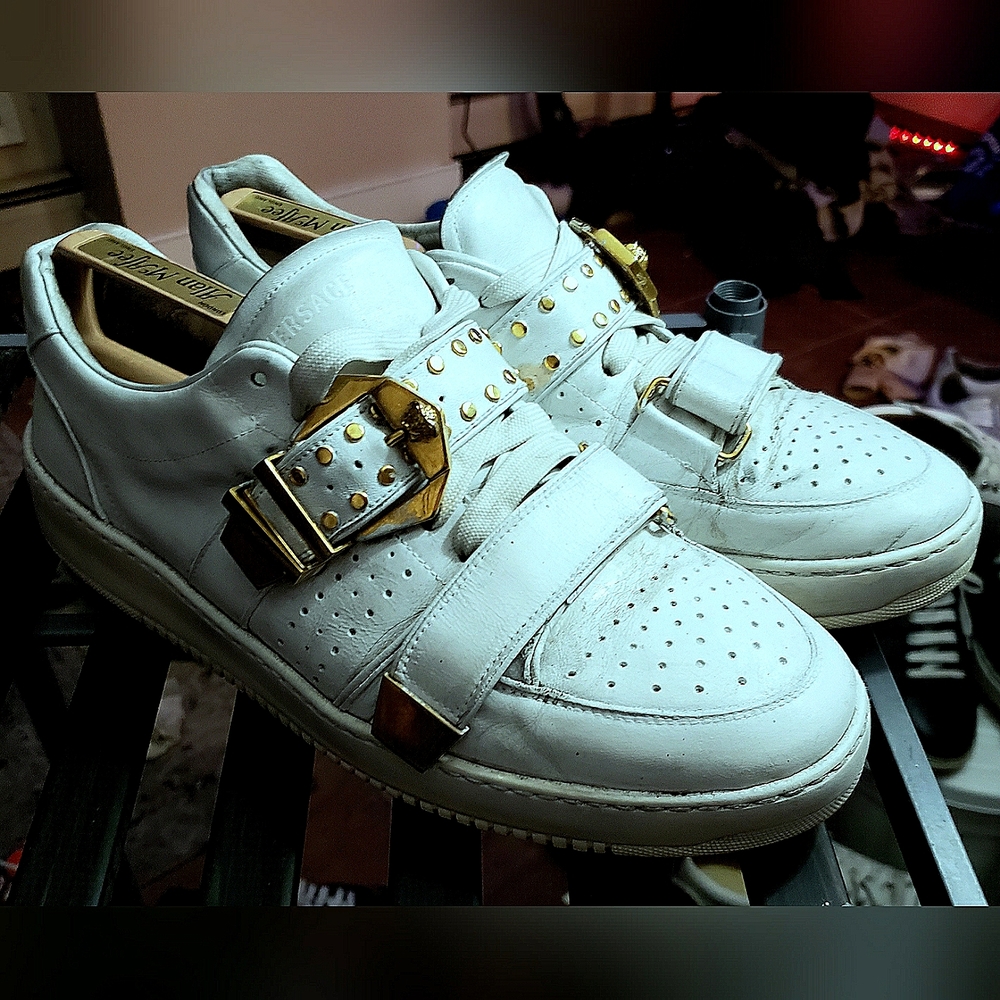 Versace studded leather sneakers